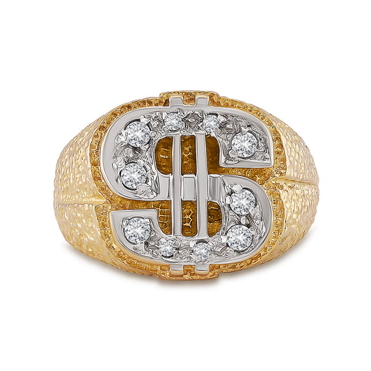 9ct Yellow Gold  Gem-Set Dollar Ring