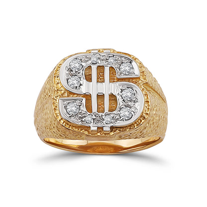 9ct Yellow Gold  Gem-Set Dollar Ring