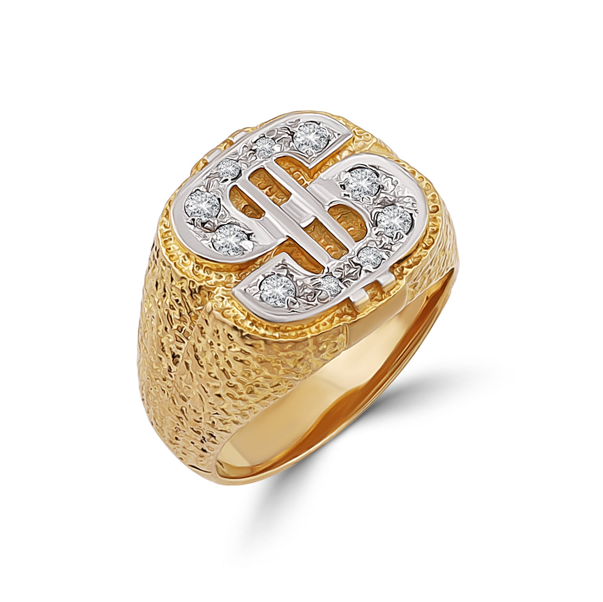 9ct Yellow Gold  Gem-Set Dollar Ring