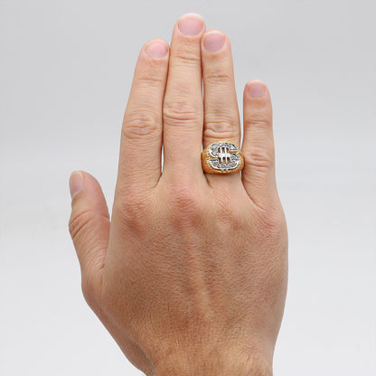 9ct Yellow Gold  Gem-Set Dollar Ring