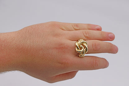 9ct Yellow Gold Solid Large Knot Ring