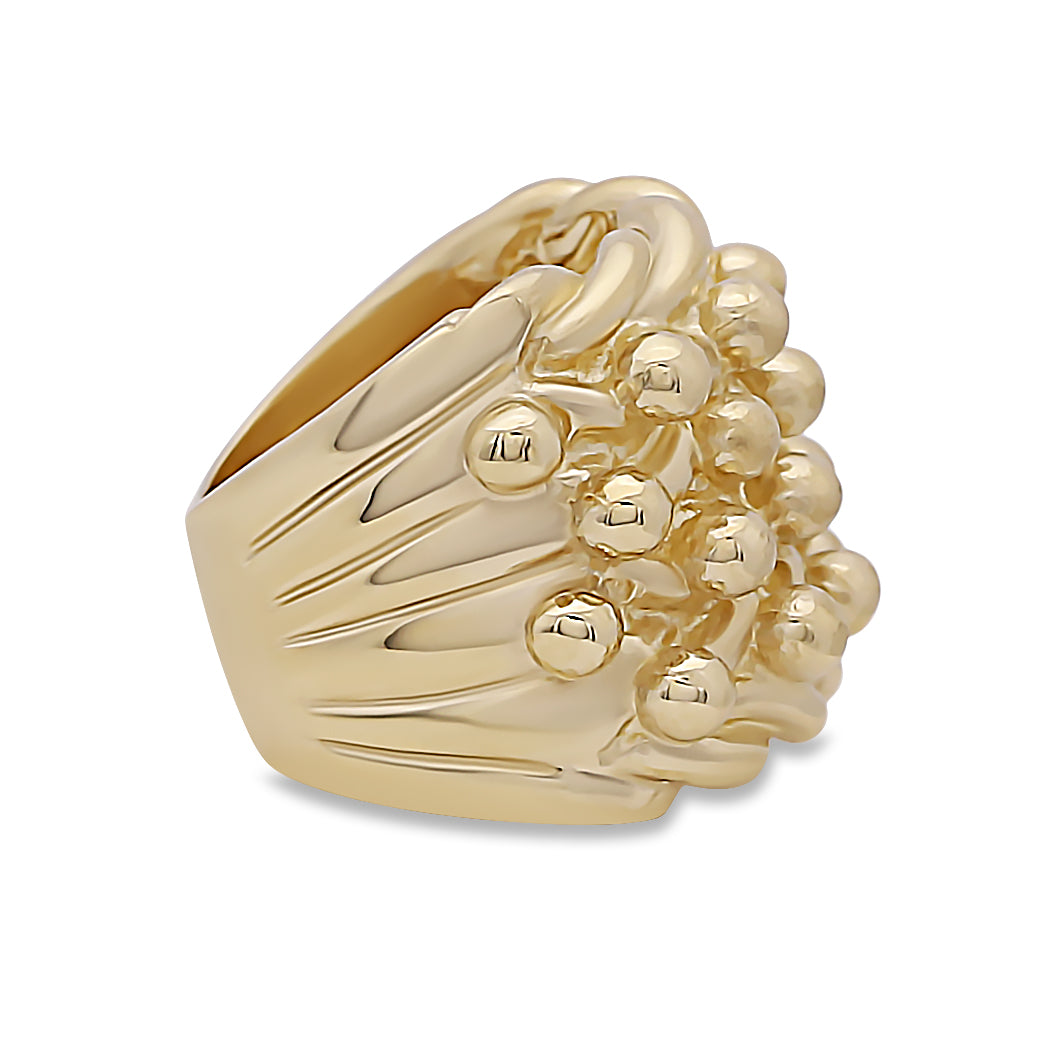 9ct Yellow Gold Solid 4 Row Classic Keeper Ring