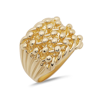 9ct Yellow Gold Solid 5 Row Classic Keeper Ring