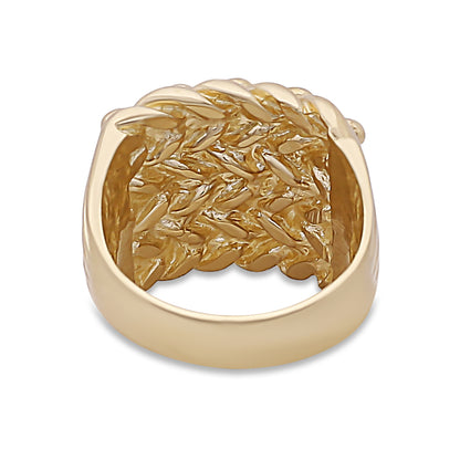 9ct Yellow Gold Solid 5 Row Classic Keeper Ring