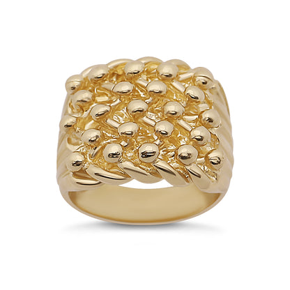 9ct Yellow Gold Solid 5 Row Classic Keeper Ring