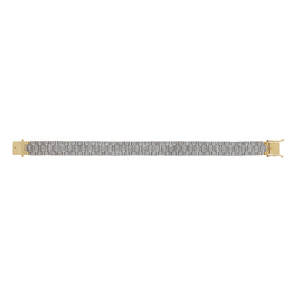 9ct Yellow Gold Rolex Style Full Gem-Set Presidential 14.5mm Bracelet- 8.5"