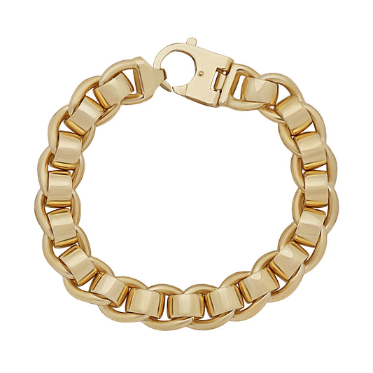 9ct Yellow Gold Rollerball Bracelet 8.5"