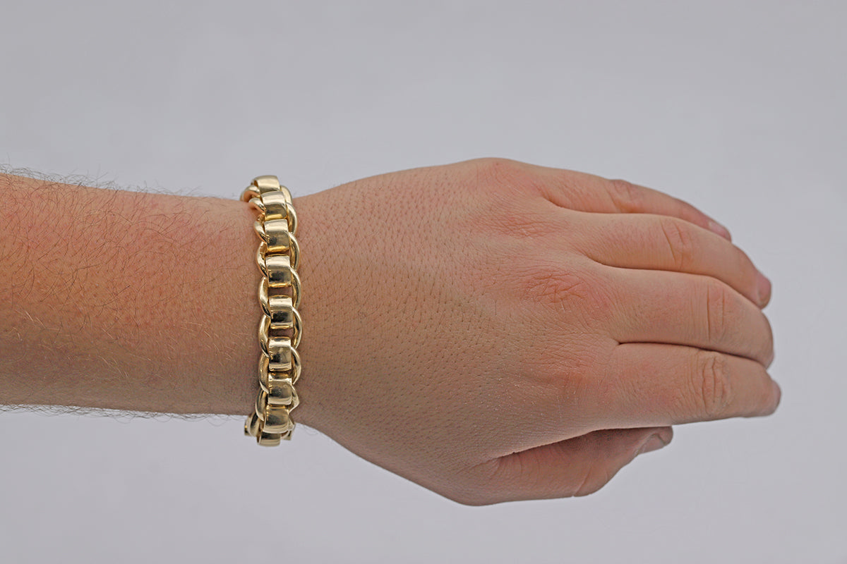 9ct Yellow Gold Rollerball Bracelet 8.5"