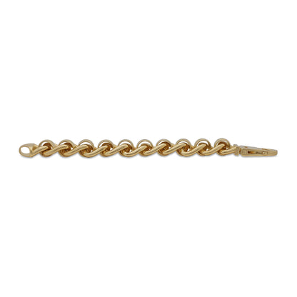 9ct Yellow Gold Heavy Rollerball Bracelet 9.5"