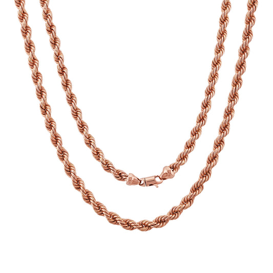 9ct Rose Gold Rope Chain - 5mm