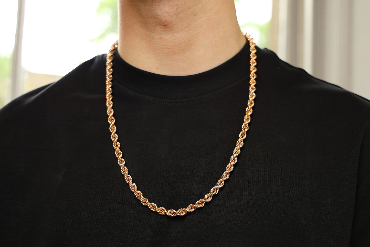 9ct Rose Gold Rope Chain - 5mm