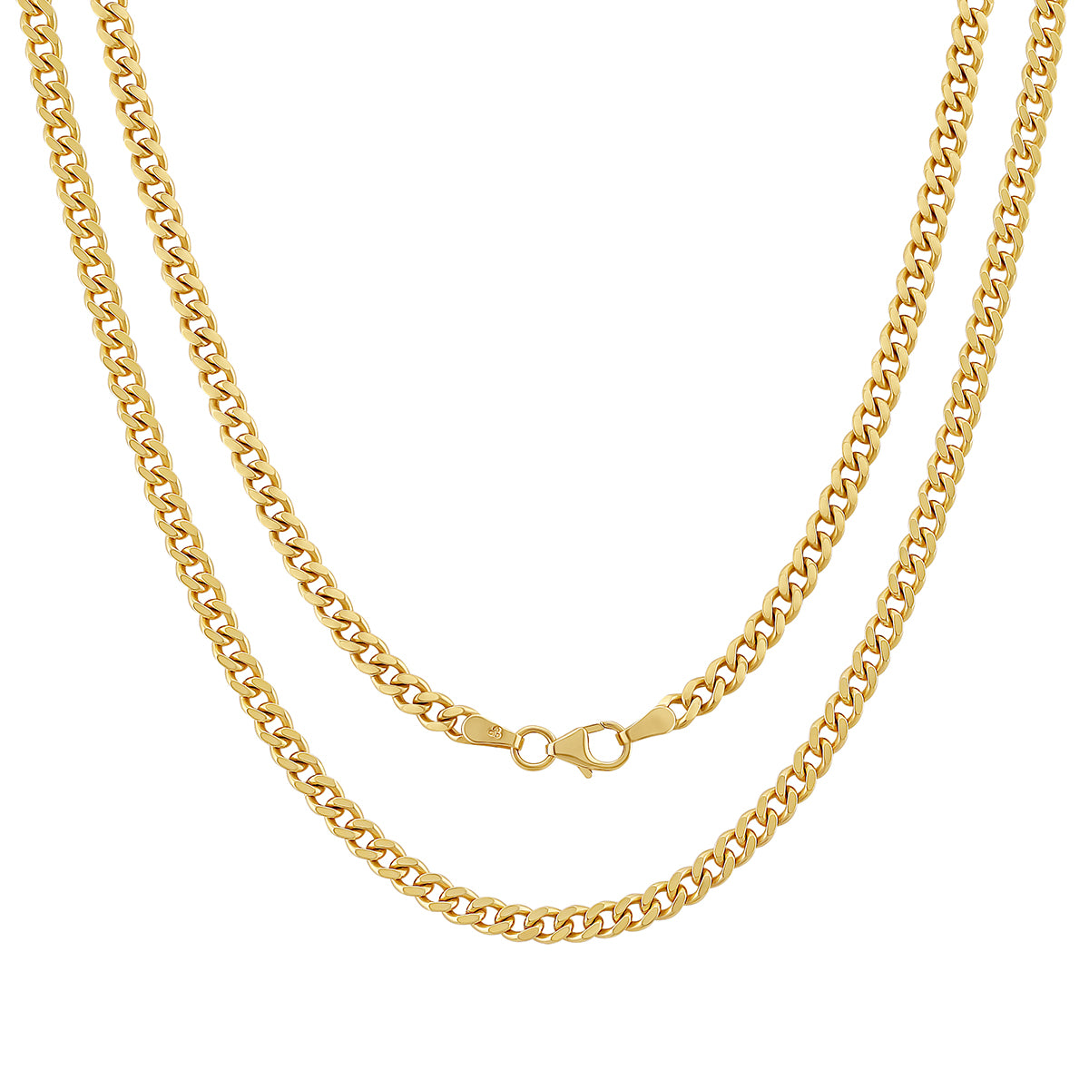 9ct Yellow Gold 3.7mm Polished Curb Chain